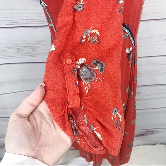 Free People Orange Embroidered Rope High Low Dress - Picture 4 of 7